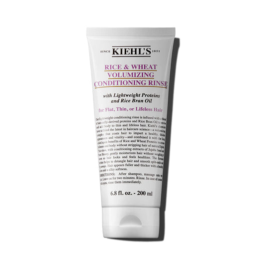 Kiehls Rice and Wheat Volumizing Conditioning Rinse Hair Conditioner for Thin or Flat Hair Helps Boost Volume for Thicker Looking Hair Smooth Split Ends Detangles Hair with Proteins - 6.8 fl oz